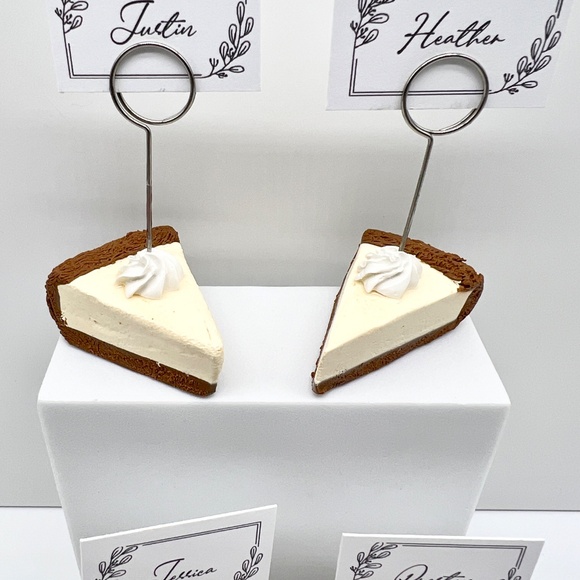 Cheesecake Place Card Holders – Handmade Mini Slice with Whipped Cream Dollop - Picture 10 of 11